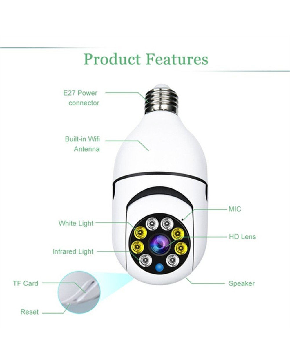 🔥LAST DAY 49% OFF🔥Wireless Wifi Light Bulb Camera Security Camera