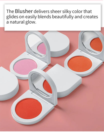 8-Color Private Label Blush Powder Custom Bulk Cute Cheek Blusher White Tube Single Color Rouge Powdering Pigment Face Makeup