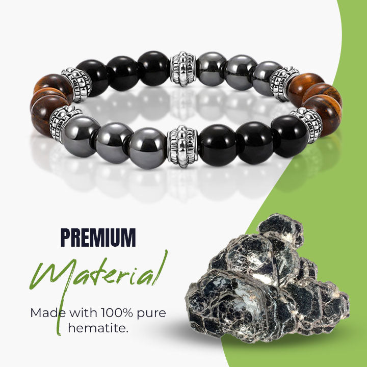 Slimming Natural Magnetic Hematite Stone Bracelet